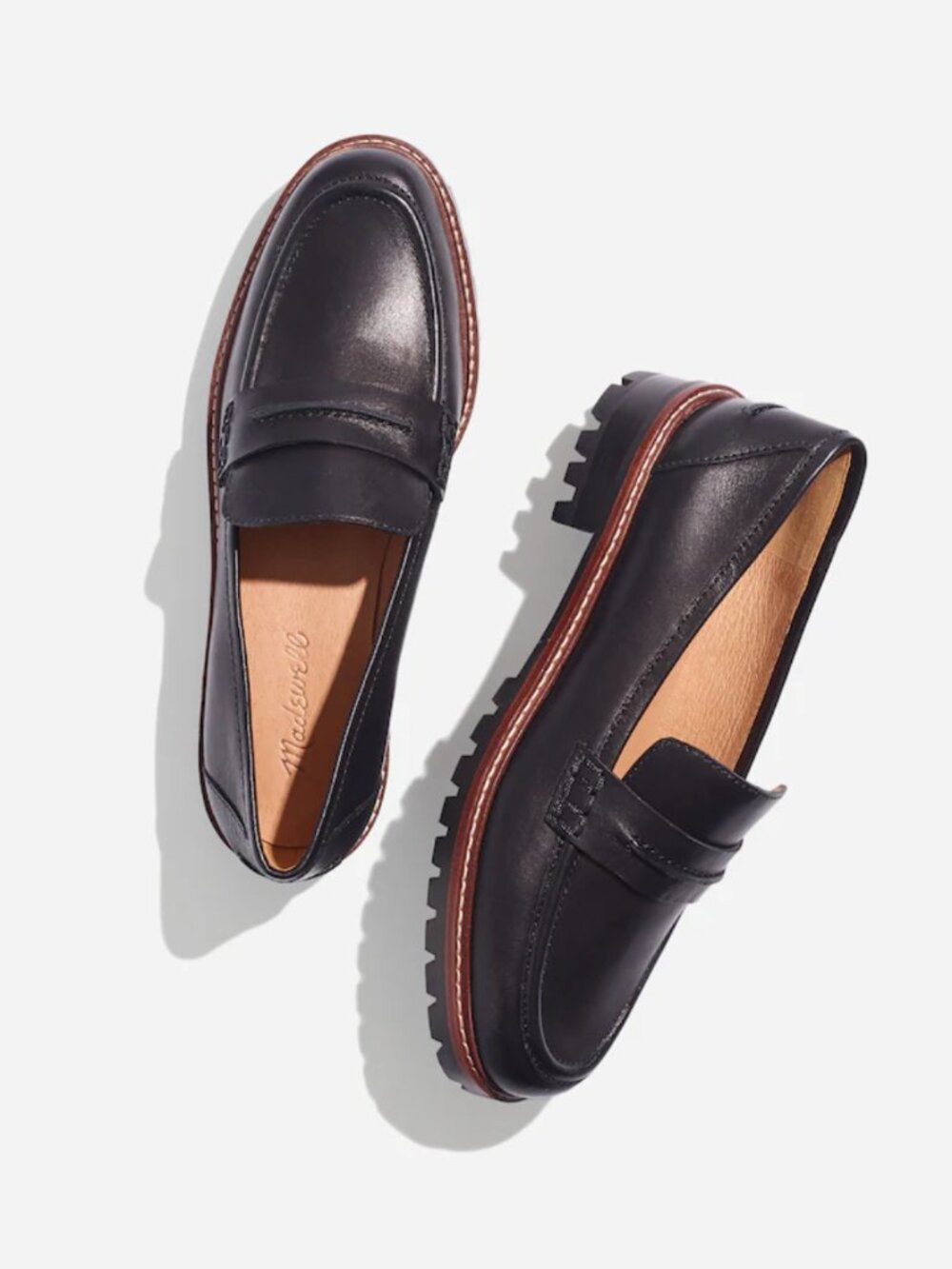 Madewell Corinne Lugsole Loafer Leather True Black Size 8 Chunky 90s Preppy